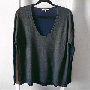 Madewell Gray and Navy Sweater